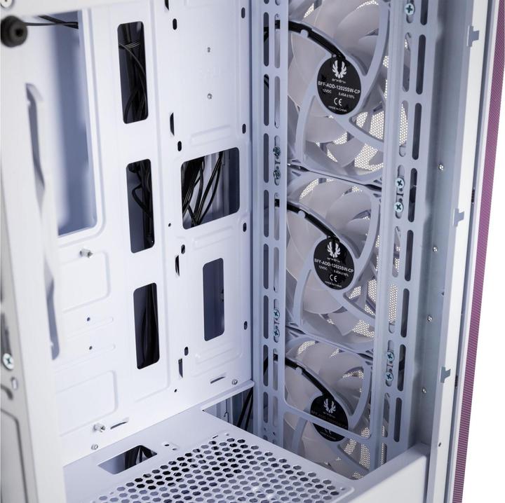 Actual product image BitFenix Nova Mesh SE TG ARGB Midi Tower, Tempered Glass - white/purple (ATX, mATX, Mini-ITX)