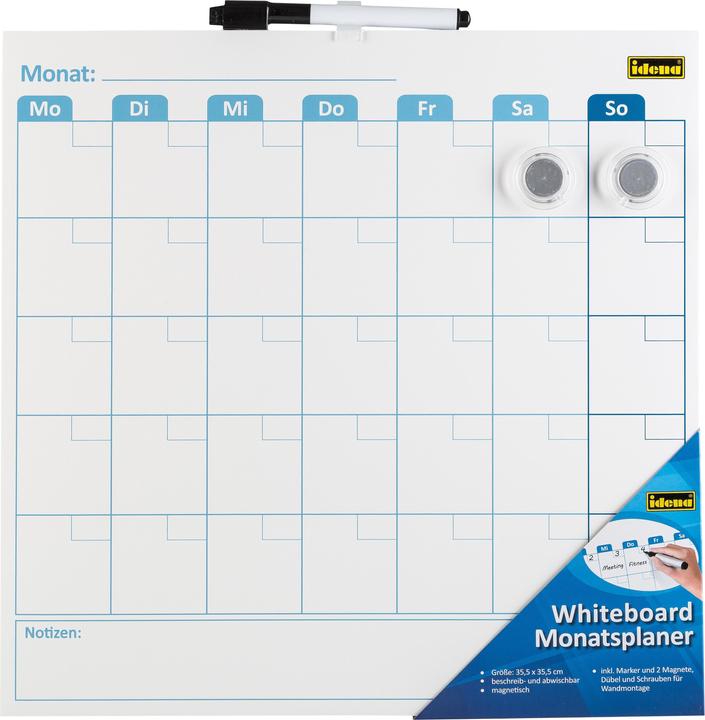 Idena Whiteboard Monatsplaner 355x355x17mm