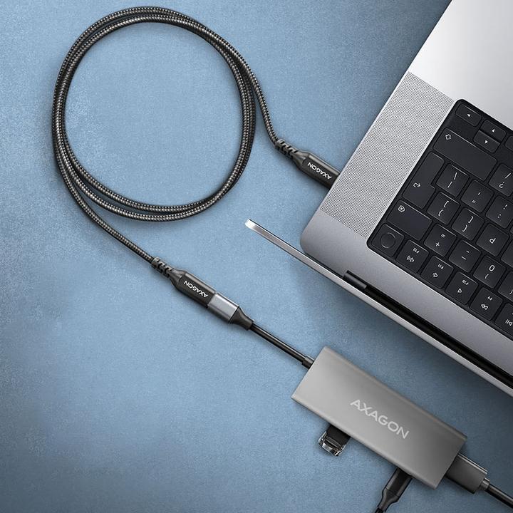 Actual product image Axagon BUCM32-CF15AB Kabelis Extension Cable Gen2 USB-C - USB-C 1.5 m, 5 A, 20 Gbit (1.50 m, USB 3.2 Gen 2x2)