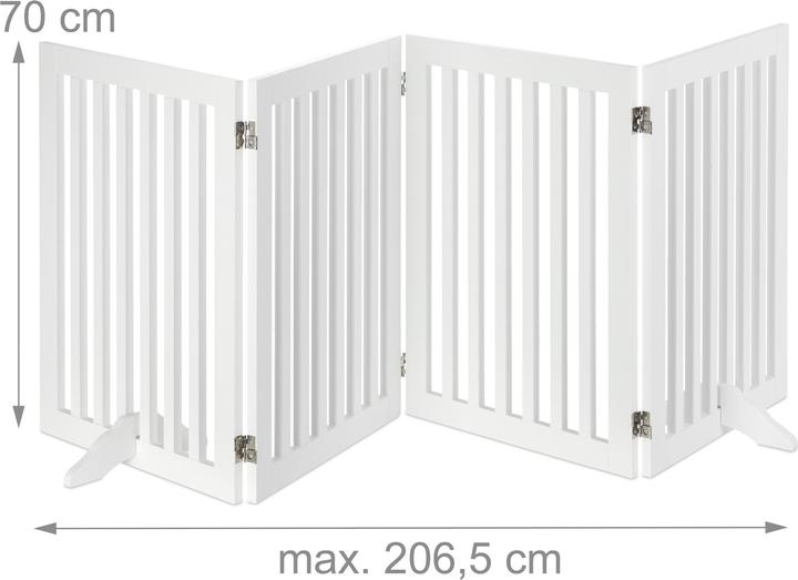 Relaxdays Wooden Safety Barrier, Adjustable Gate (70 cm)
