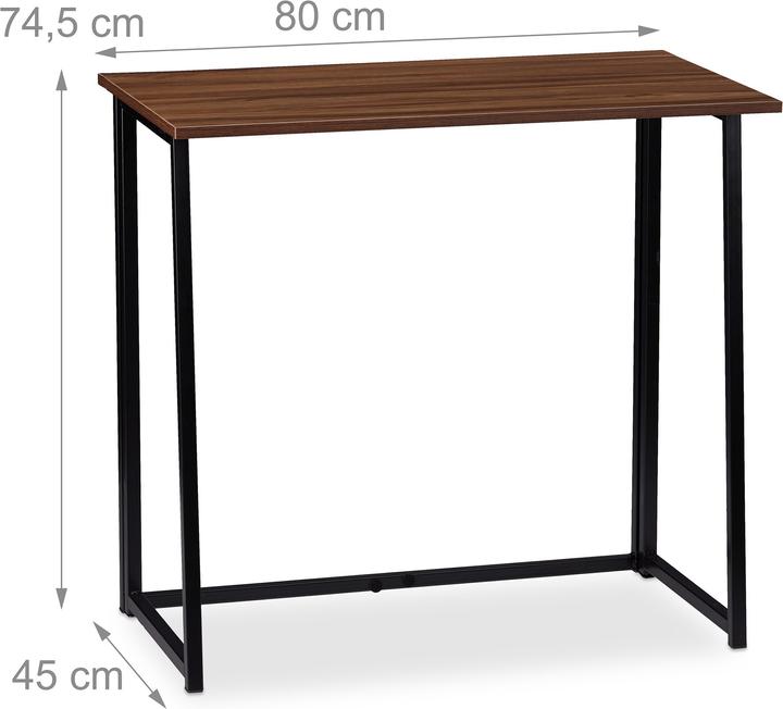 Immagine prodotto Relaxdays Scrivania richiudibile (80 x 45 x 74,5 cm)