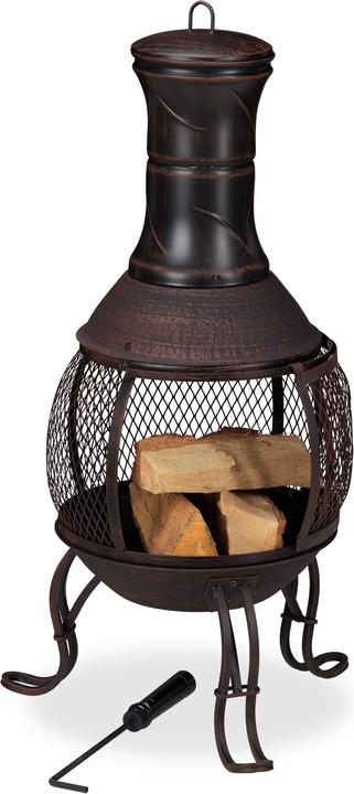 Actual product image Relaxdays Garden Chiminea Grey