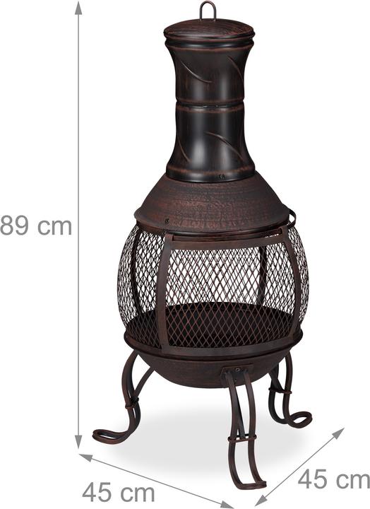 Actual product image Relaxdays Garden Chiminea Grey