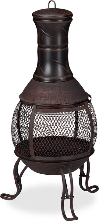 Actual product image Relaxdays Garden Chiminea Grey
