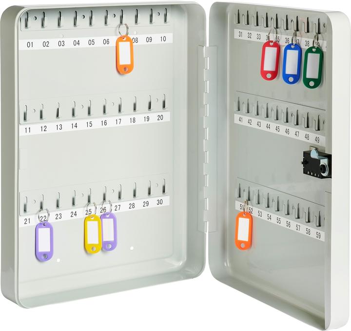 Image du produit Alco Armoire à clés tôle d'acier 280x80x370mm pour 60 clés gris clair