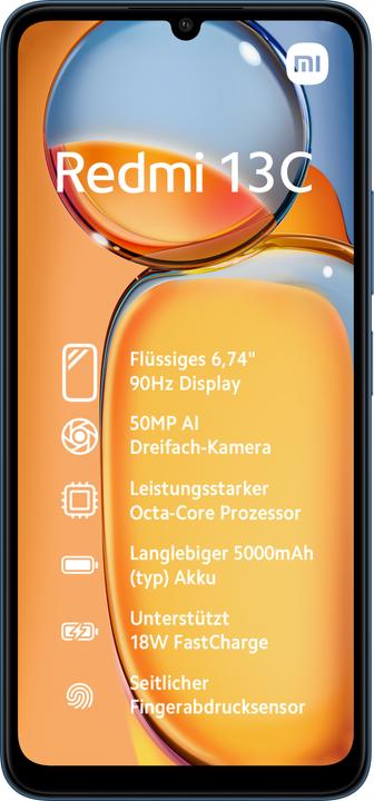 Actual product image Xiaomi Redmi 13C (128 GB, Blue, 6.74", Dual SIM, 50 Mpx, 4G)