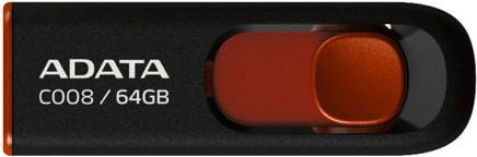 Produktbild Adata USB 2.0 Stick C008 Black/Red 64GB (64 GB, USB-A, USB 2.0)