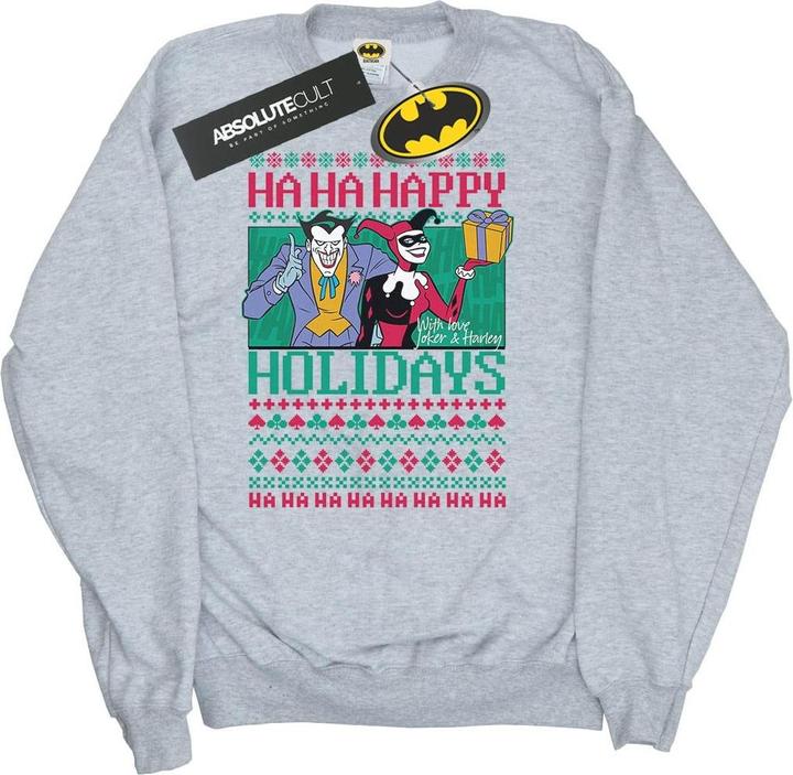 Immagine prodotto Felpa uomo Joker e Harley Quinn Ha Ha Happy Holidays in cotone (S)