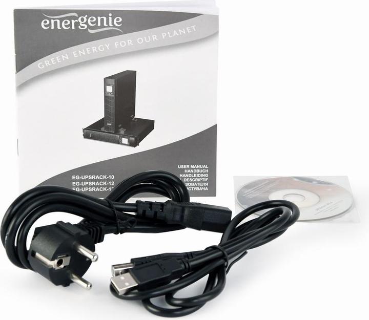 Actual product image Energenie EG-UPSRACK-10 Rack UPS, 1000 VA, black (1000 VA, 800 W, Line-interactive UPS)