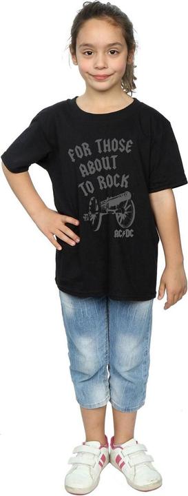Actual product image AC/DC Girls For Those About To Rock Cannon Cotton T-Shirt (140, 146)