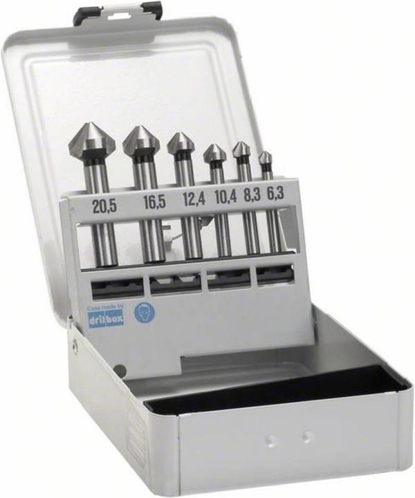 Immagine prodotto Bosch Professional Zubehör Set di svasatori HSS PRO Soft Metal, 6 pezzi. (6,3 mm, 8,3 mm, 10,4 mm, 12,4 mm, 16,5 mm, 20,5 mm)