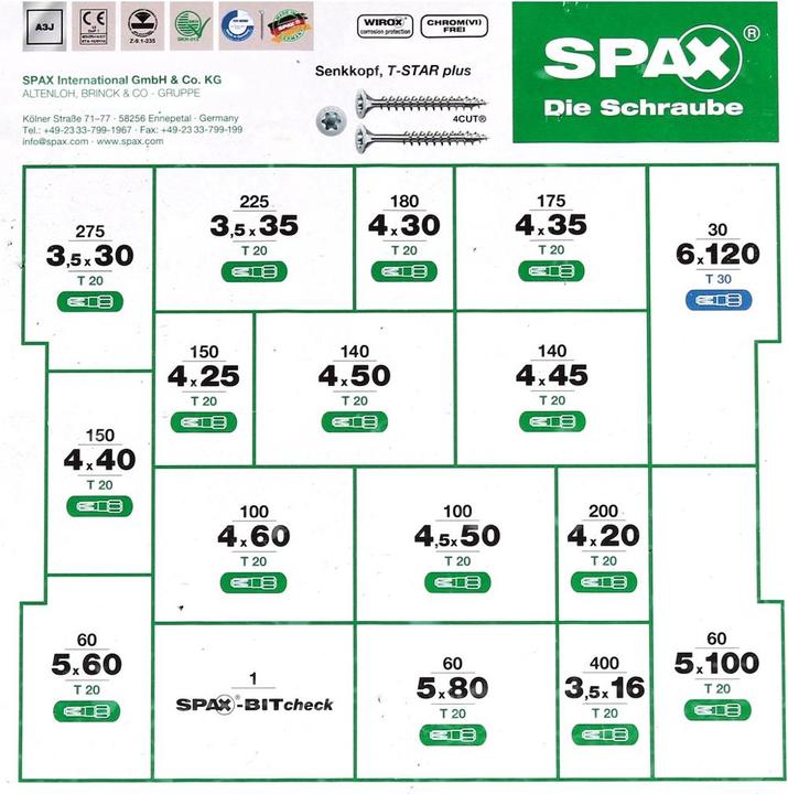 Produktbild Spax Montagekoffer L-BOXX (2445 Schrauben pro Stück)