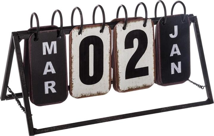 Actual product image Atmosphera Vintage Metal Calendar, Black and White