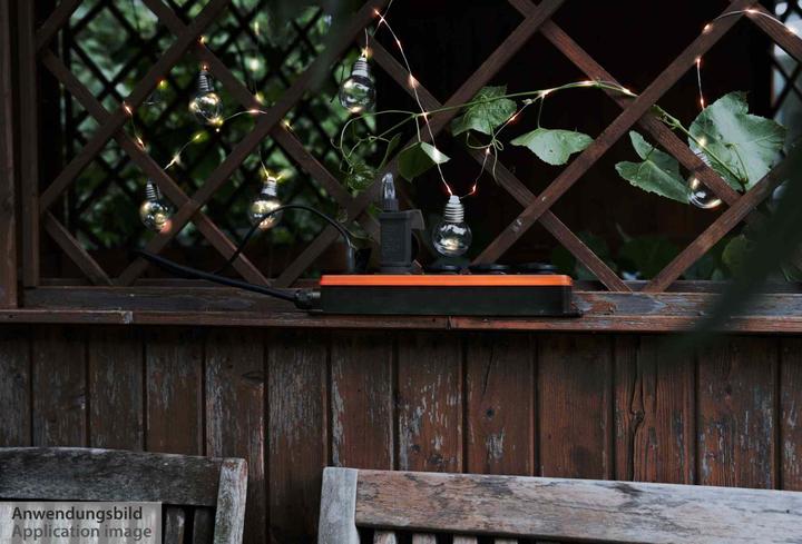 Actual product image Kabelmeister Outdoor socket strip, 4 earthing contact sockets (IP54/IP20), 2x USB-A socket, orange/ (4 x, CEE 7/3, 5 m)