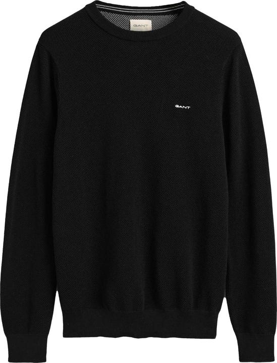 Image du produit GANT Cotton Pique Pullover Crew Neck Black (S, L, 3XL)