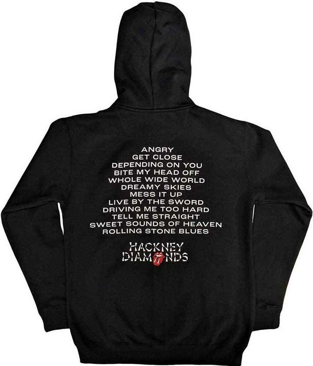 Actual product image The Rolling Stones Unisex Adult Hackney Diamonds Track List Full Zip Hoodie (L)