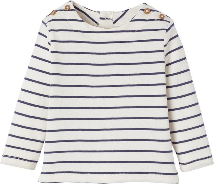 Image du produit Vertbaudet Bio-Kollektion: Baby Ringelshirt mit langen Ärmeln (74)