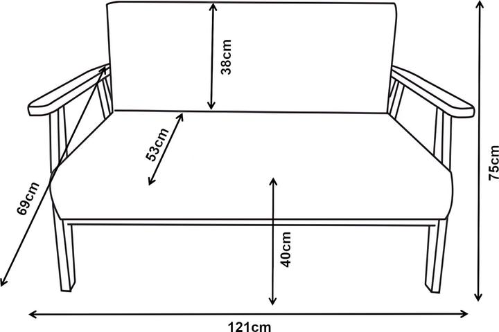 Image du produit En.Casa 2-Sitzer Polstersofa Kinda 121x69x75 cm Grau (2 places)