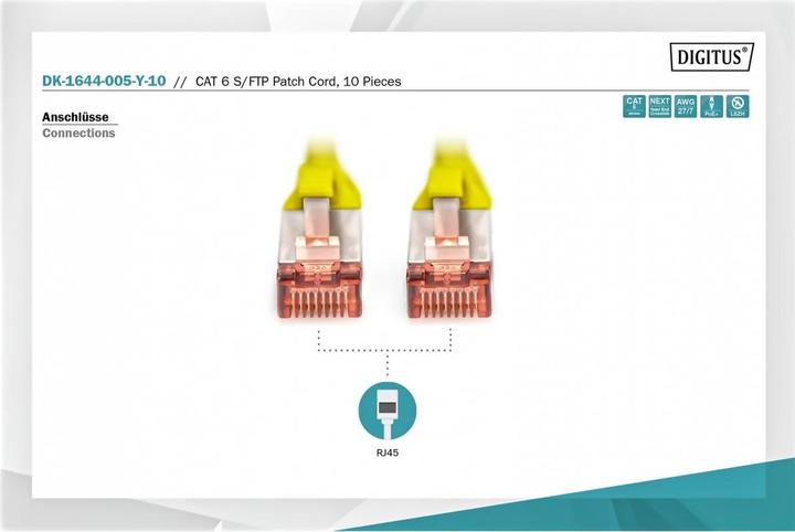Actual product image Digitus Network cable (S/FTP, CAT6, 0.50 m)