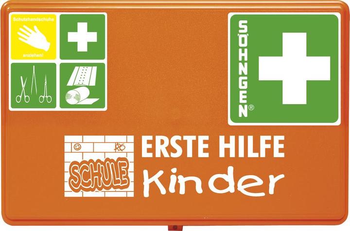 Söhngen Erste Hilfe Koffer SCHULE Masse: 26 x 16 x 8 cm (B x H x T) Farbe: orange (Erste Hilfe Set Zubehör)