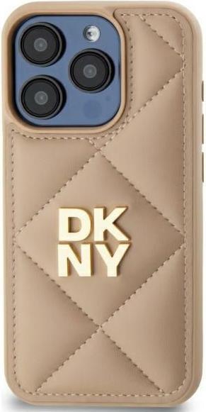 Actual product image DKNY DKHCP14LPQDSLE iPhone 14 Pro 6.1" beżowy/beige Quilted Stack Logo (Apple iPhone 14 Pro)