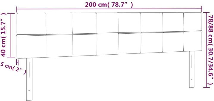 Immagine prodotto VidaXL Kopfteile 2 Stk. Hellgrau 100x5x78/88 cm Samt,Farbe (200 x 5 x 88 cm)