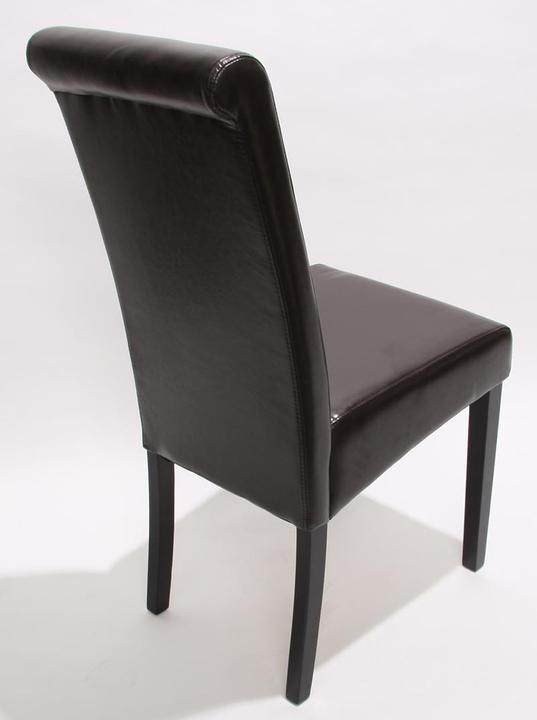 Immagine prodotto Swisshandel24 2x Sedia da pranzo Sedia da cucina Novara II, pelle marrone, gambe scure