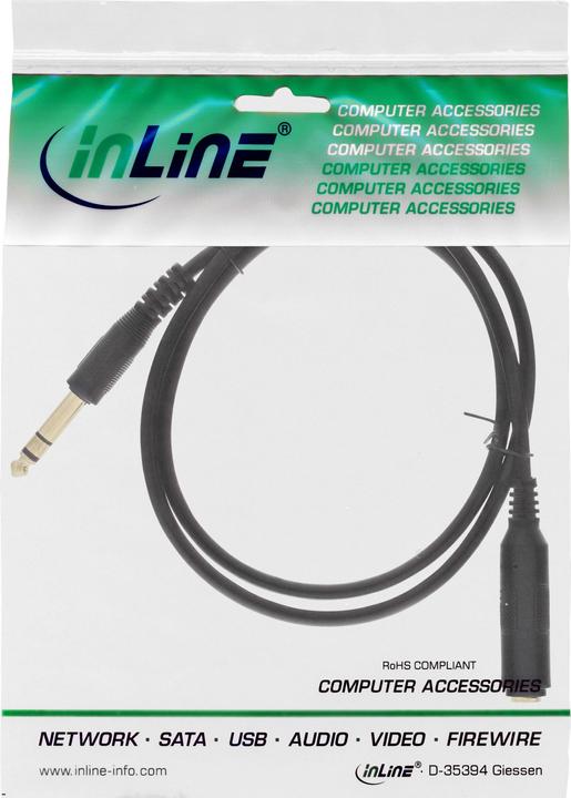 Produktbild InLine Kopfhörerverlängerung (3 m, 6.3mm Klinke (Jack))