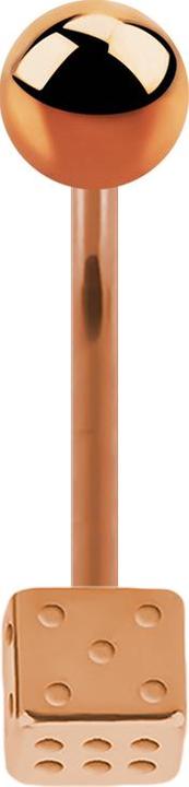 Immagine prodotto Star Piercing Micro Banana oro rosa con sfera e cubo (senza ottone, Acciaio chirurgico 316L)