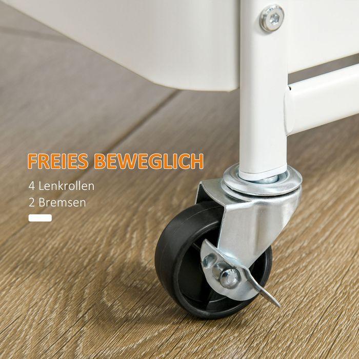 Immagine prodotto Swisshandel24 Carrello con cassetti e cestino Cucina Ufficio Scaffale da cucina a 3 livelli con rotelle Camera da