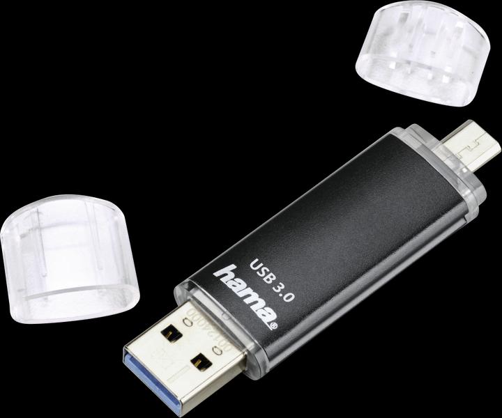 Produktbild Hama Laeta Twin (128 GB, USB-A, Micro USB, USB 3.0)