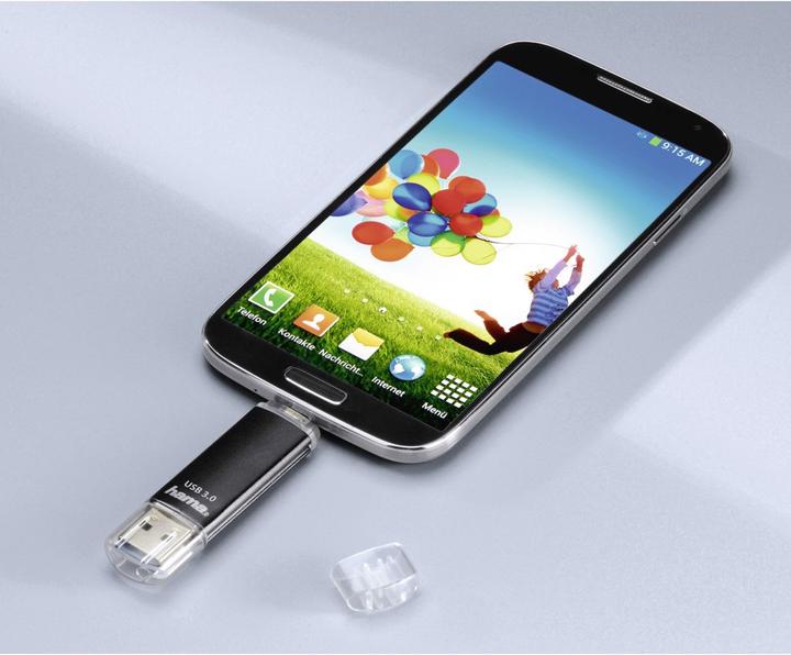 Produktbild Hama Laeta Twin (128 GB, USB-A, Micro USB, USB 3.0)