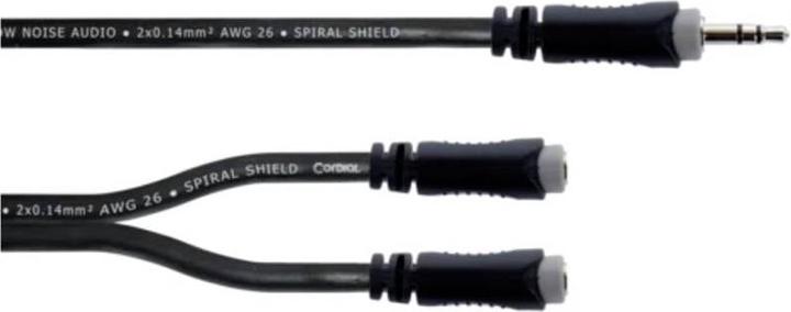 Actual product image Cordial 14883 Klinke Audio Y-Adapter (1x Klinkenstecker 3.5 mm - 2x Klinkenbuchs