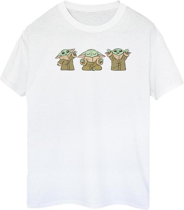 Actual product image Star Wars Womens/Ladies The Mandalorian Grogu Poses Cotton Boyfriend T-Shirt (XL)