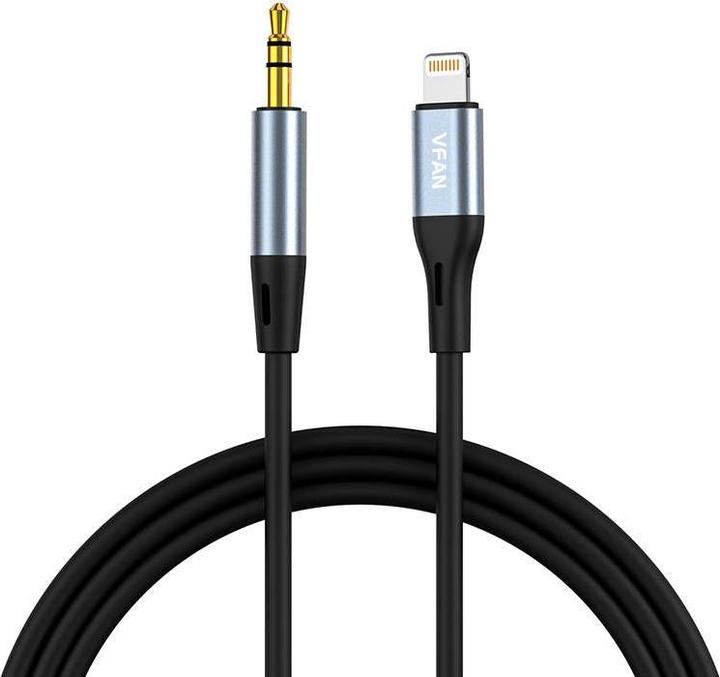Produktbild Vipfan L05 Lightning to mini jack 3.5mm AUX cable, 1m (gray) (1 m, Lightning)