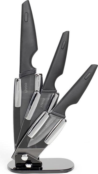 Immagine prodotto Livoo Blocco di 3 coltelli in ceramica con supporto
