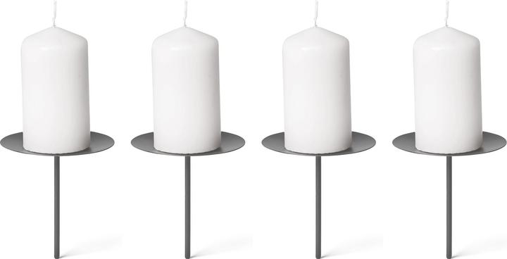 Image du produit Novaliv 4x Pique à bougie, 6 cm NOIR, pour couronne de l'Avent, épingle à bougie, couronne de Noël