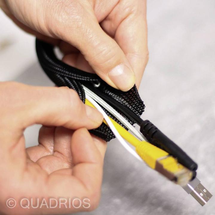 Image du produit Quadrios 23CA232 23CA232 Gaine tressée noire polyester 19 à 20 mm 3 m (Gaines pour câbles, 300 cm)