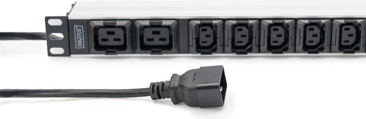 Produktbild Digitus Steckdosenleiste mit Aluminiumprofil, 10-fach, 2 m Zuleitung, IEC C20 Stecker