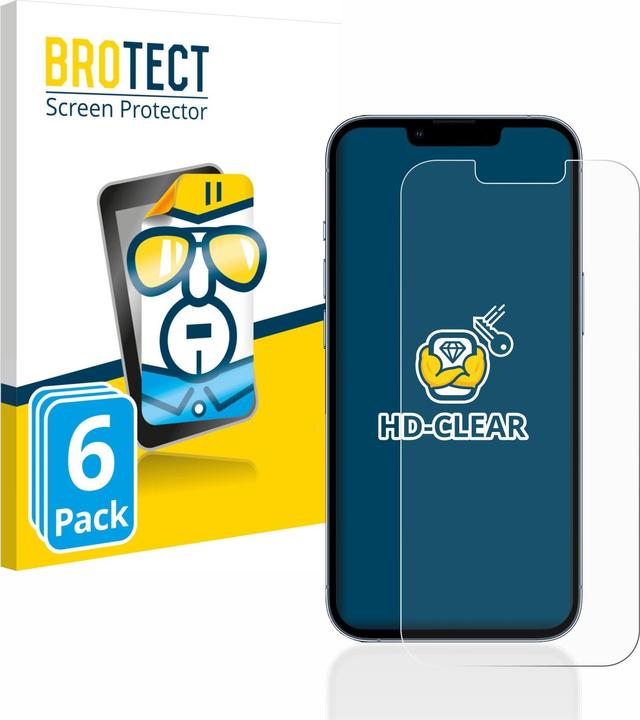 Produktbild BROTECT Schutzfolie Displayschutz Displayschutzfolie Folie Klar Transparent (6 Stück, Apple iPhone 13 Pro)
