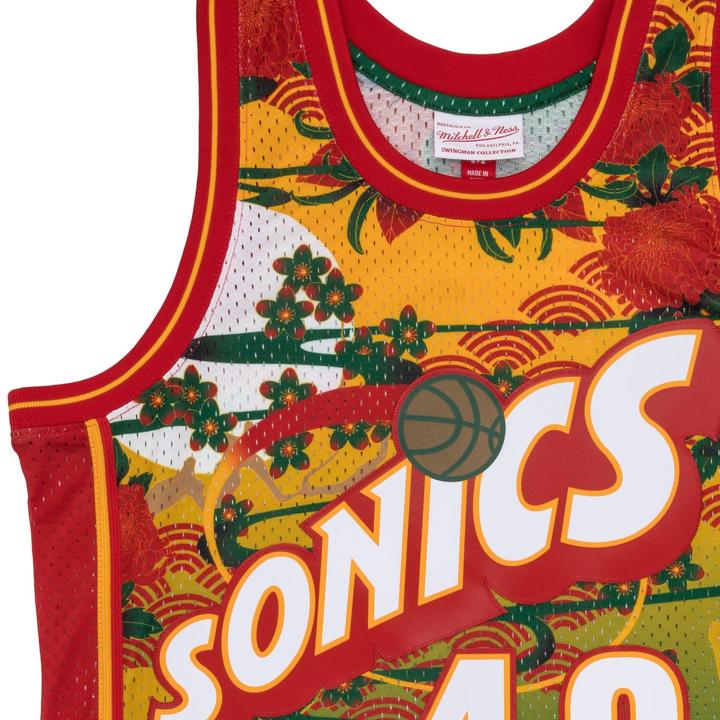 Produktbild Mitchell & Ness Swingman Mesh Jersey Seattle SuperSonics ASIAN Kemp - S (S)