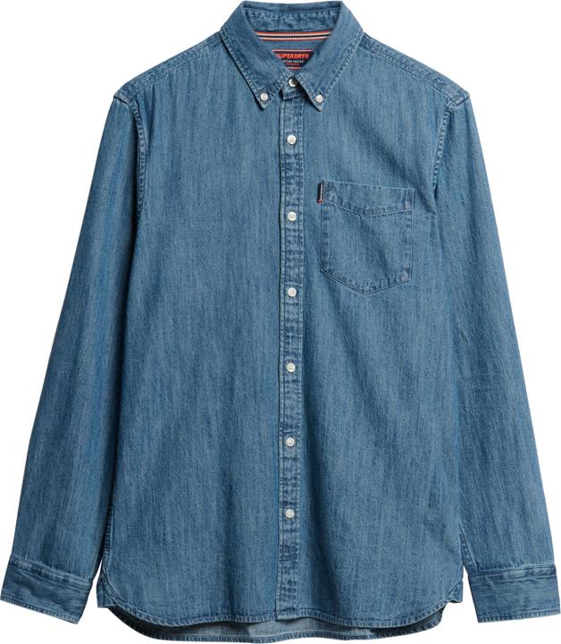 Actual product image Superdry ESSENTIALS L/S DENIM SHIRT Heren Overhemd (L)