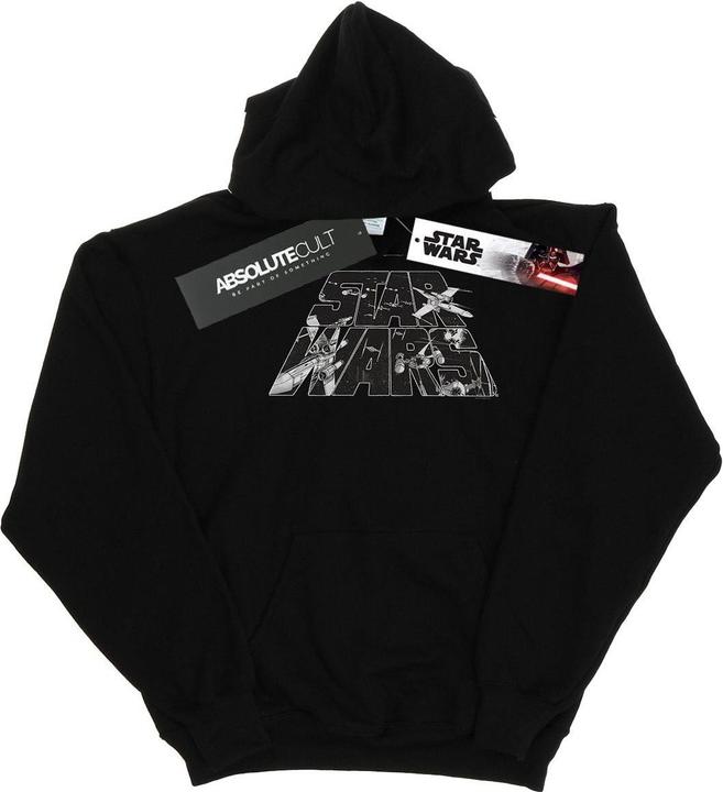 Actual product image Star Wars Womens/Ladies Logo Space Sketch Hoodie (XXL)