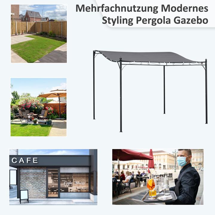 Produktbild Outsunny Gartenpavillon mit geschwungenem Dach (297 cm, 297 cm)