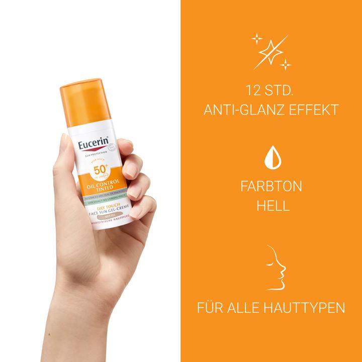 Immagine prodotto Eucerin SUN Face Oil Control Gel-Crema colorata leggera SPF 50+ (Crema solare viso, SPF 50+, 50 ml, 99.52 g)
