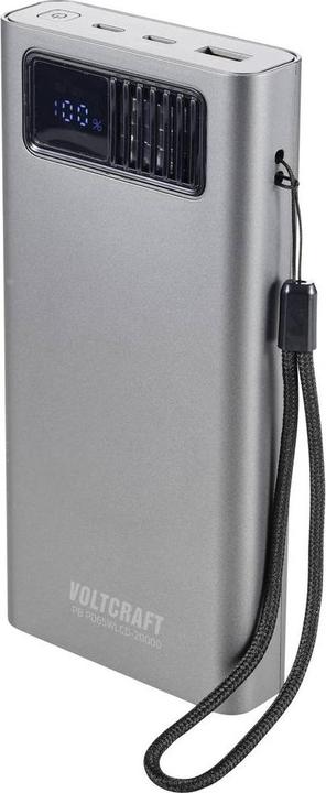 Image du produit Voltcraft PB PD65WLCD-20000 Powerbank 20000 mAh Charge rapide, Power Delivery 2.0 LiPo Gris (métallique) (20000 mAh)