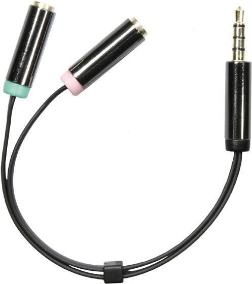 Produktbild Deltaco Adapter PC-headset 1 x 3.5mm ha -> 2 3.5m ho (0.10 m)