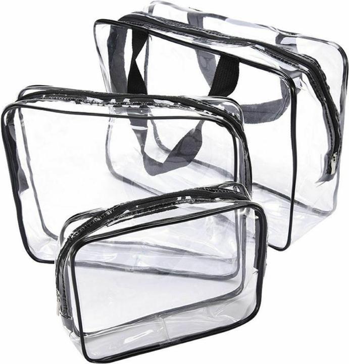 Image du produit Noya Kosmetik Make-Up Tasche (3er Set) – Transparenter Reise-Organizer mit Reissverschluss (1 l)