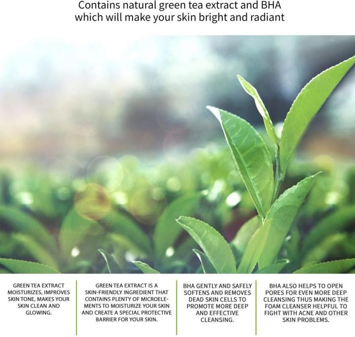 Produktbild JKosmec All Bright Green Tea and BHA Foam Cleanser (180 ml)