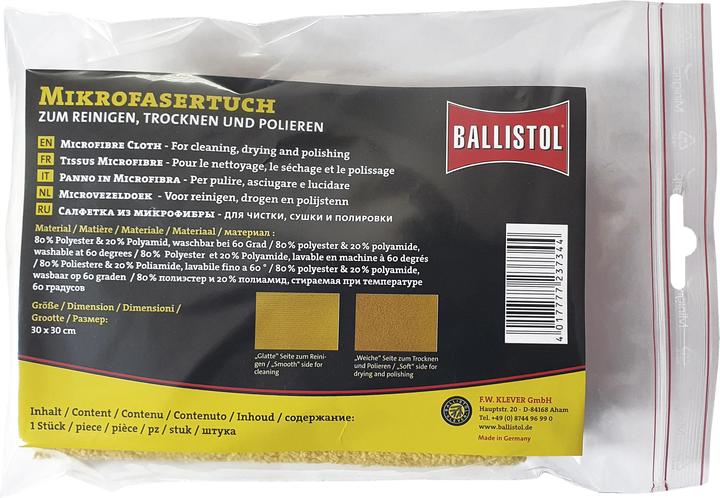 Immagine prodotto Ballistol Panno in microfibra Premium 2in1 - Per la cura, l'asciugatura e la lucidatura, giallo (1 pz.)